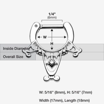 Detail View 1 of Amarhus Tribal Filigree Septum Clicker-Steel